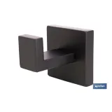 PERCHA NEGRA MATE DE ACERO CON DISEÑO CUADRADO GAMA FAIAL 5,5 X 6 X 5,5 CM