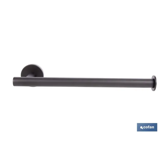 TOALLERO NEGRO MATE DE ACERO CON DISEÑO REDONDO GAMA RIBEIRA 28 X 8 X 5 CM