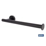 TOALLERO NEGRO MATE DE ACERO CON DISEÑO REDONDO GAMA RIBEIRA 28 X 8 X 5 CM