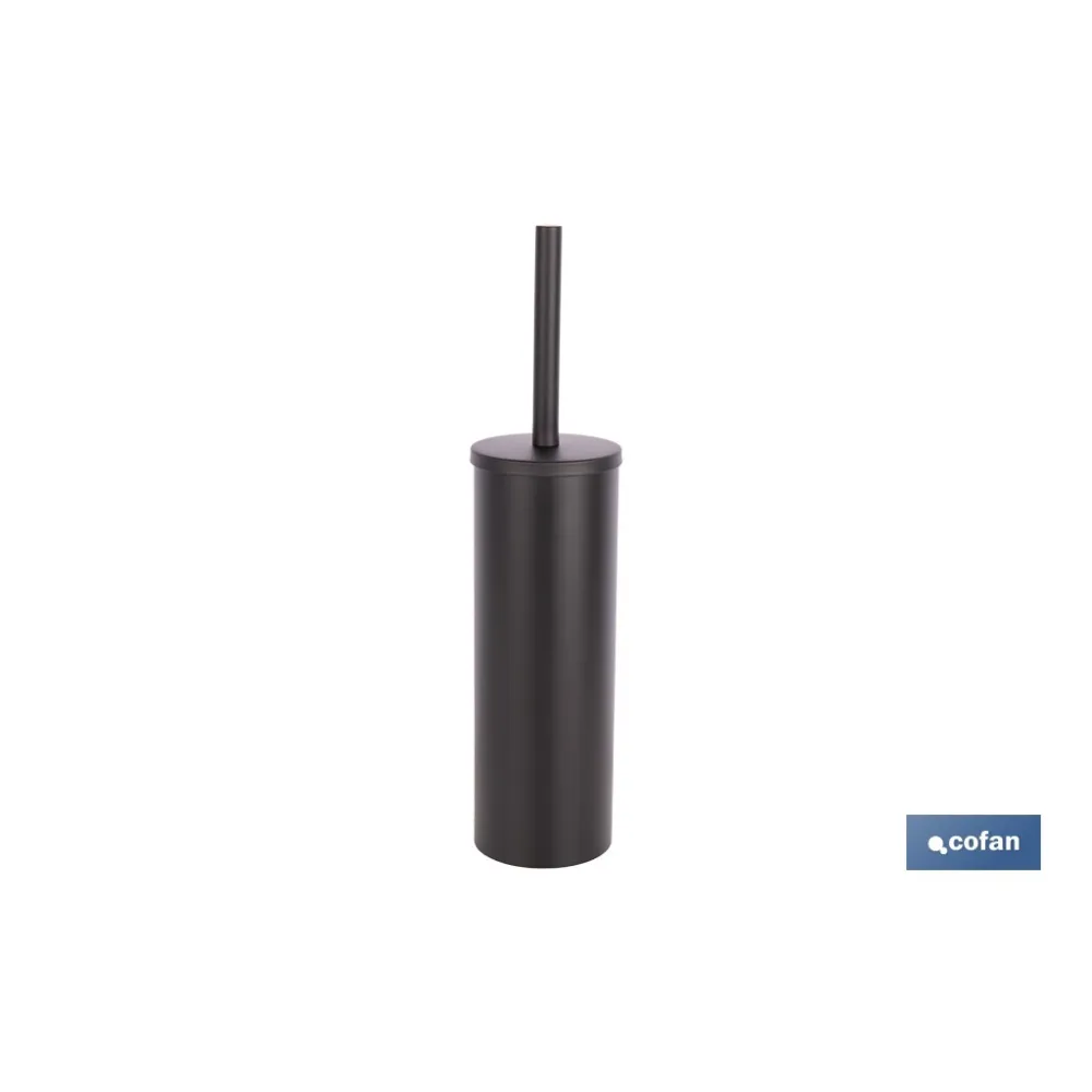 ESCOBILLERO PARA INODORO NEGRO MATE DE ACERO GAMA RIBEIRA 9,1 X 9,1 X 39 CM