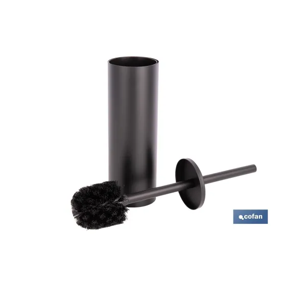 ESCOBILLERO PARA INODORO NEGRO MATE DE ACERO GAMA RIBEIRA 9,1 X 9,1 X 39 CM