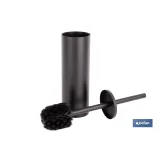 ESCOBILLERO PARA INODORO NEGRO MATE DE ACERO GAMA RIBEIRA 9,1 X 9,1 X 39 CM