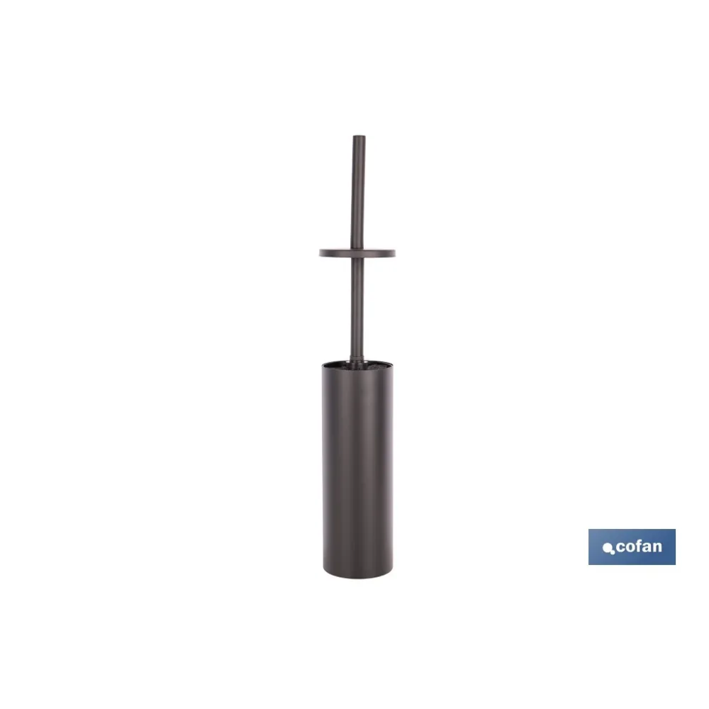 ESCOBILLERO PARA INODORO NEGRO MATE DE ACERO GAMA RIBEIRA 9,1 X 9,1 X 39 CM