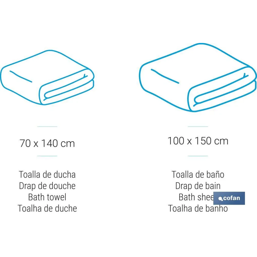JUEGO DE 2  TOALLAS NATURE 600 G/M2  GAMA INSPIRACIÓN 70X140  100X150 CM