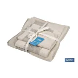 JUEGO DE 3 TOALLAS NATURE 600 G/M2  GAMA ALMA 30X50  50X100  70X140 CM