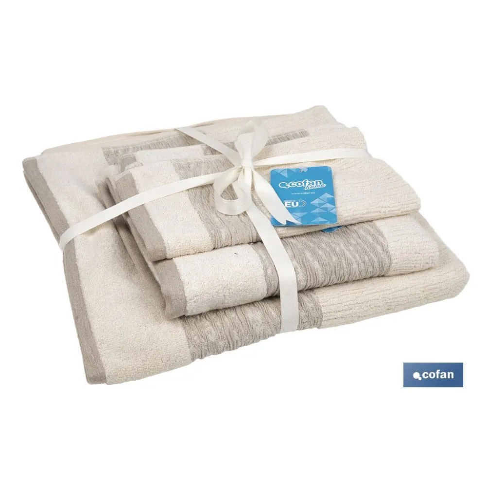 JUEGO DE 3 TOALLAS NATURE 600 G/M2  GAMA ALMA 30X50  50X100  70X140 CM