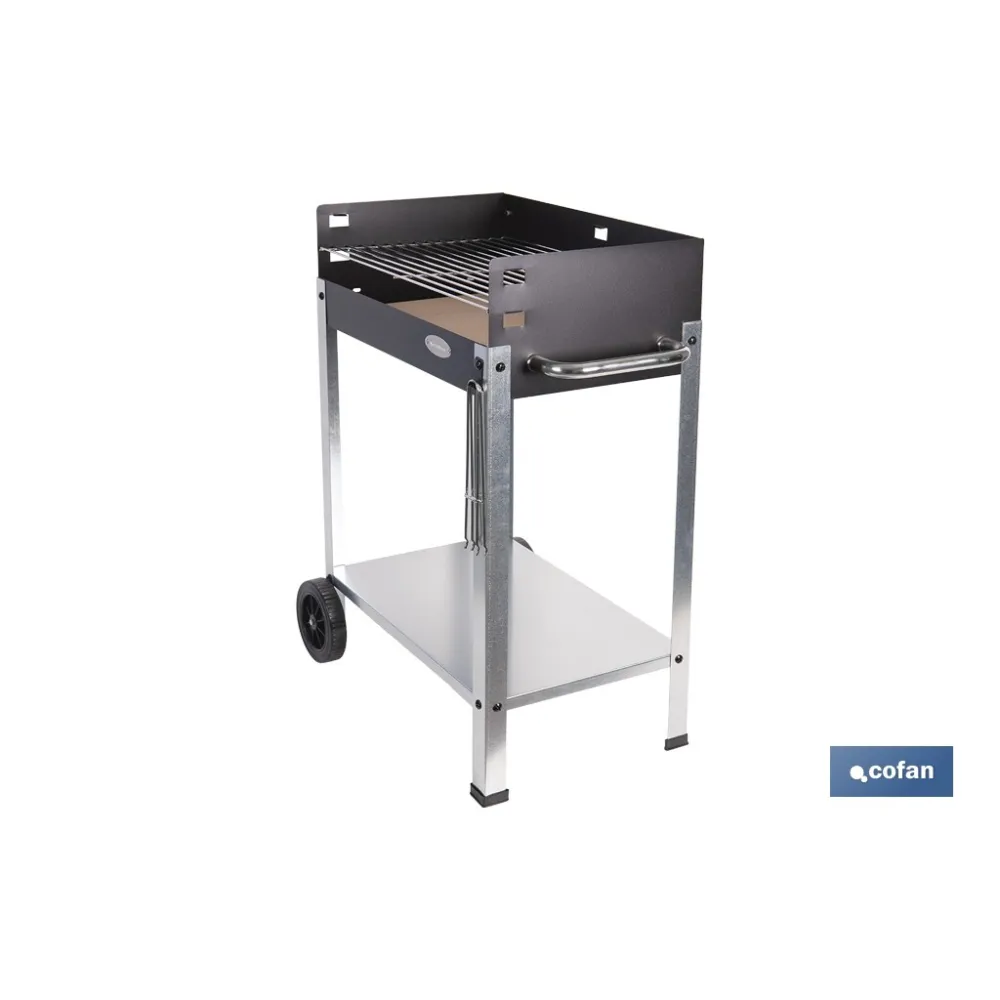 BARBACOA DE CARBÓN CON LADRILLO REFRACTARIO 567 X 360 X 830 MM