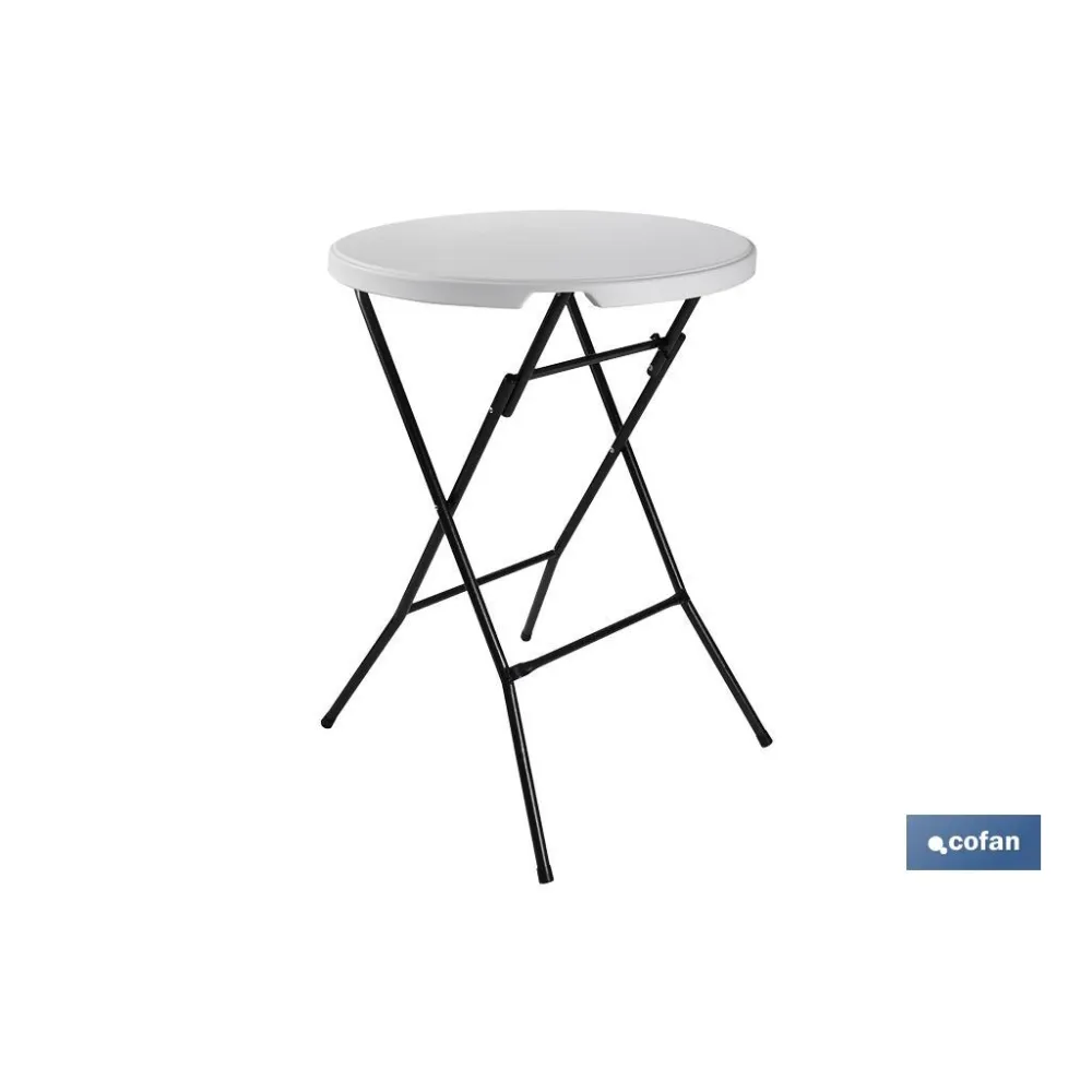 MESA ALTA PLEGABLE BLANCA 80x80x110cm