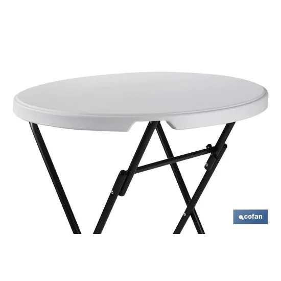 MESA ALTA PLEGABLE BLANCA 80x80x110cm