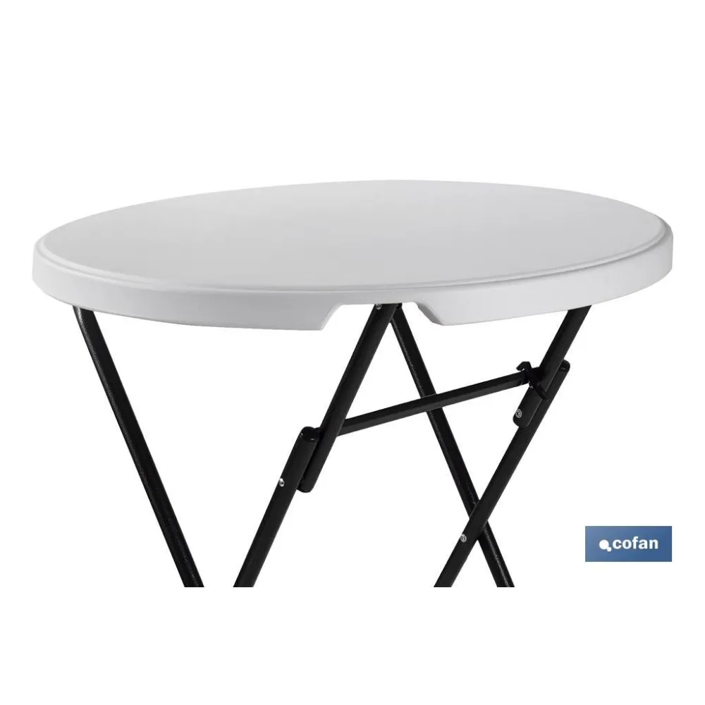 MESA ALTA PLEGABLE BLANCA 80x80x110cm