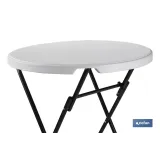 MESA ALTA PLEGABLE BLANCA 80x80x110cm