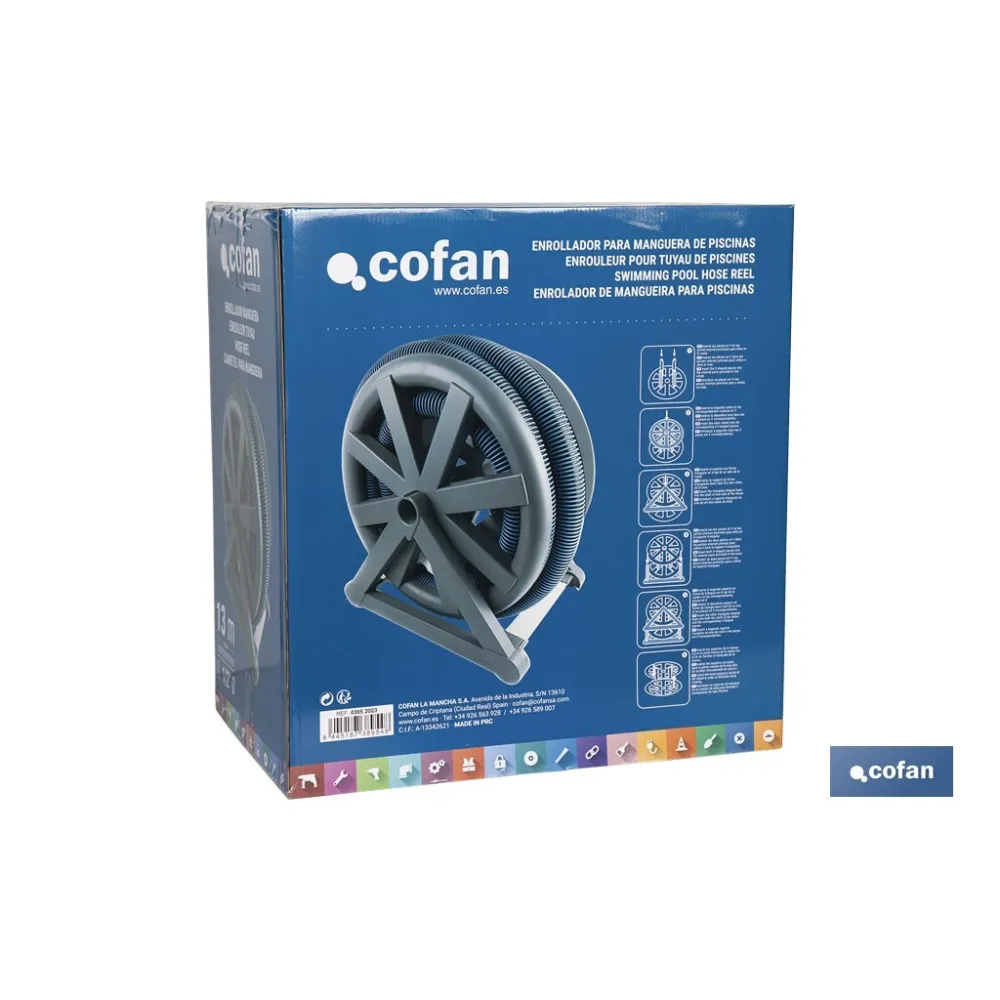 ENROLLADOR MANGUERA EVA 13 M X 38 MM PARA PISCINAS 480 X 320 X 520 MM