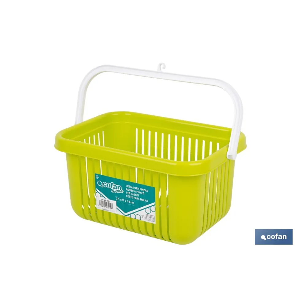 CESTA PARA PINZAS VERDE LIMA 27 X 21 X 14 CM
