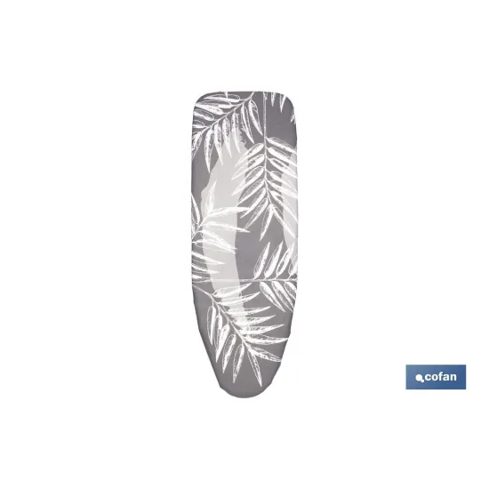 FUNDA ACOLCHADA PARA TABLA DE PLANCHAR 135 X 53 CM RAMAS GRIS BITONAL