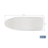 FUNDA ACOLCHADA PARA TABLA DE PLANCHAR 135 X 53 CM  GRIS METALIZADO
