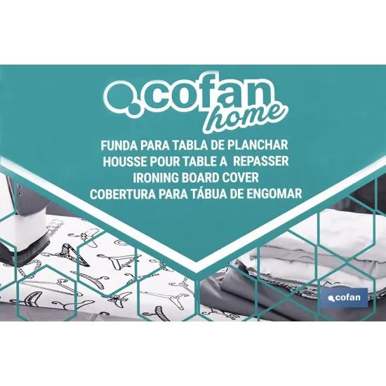 FUNDA ACOLCHADA PARA TABLA DE PLANCHAR 140 X 60 CM GRIS METALIZADO