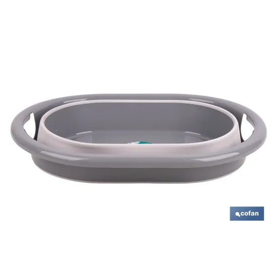 BARREÑO PLEGABLE GRIS/BLANCO 18 L