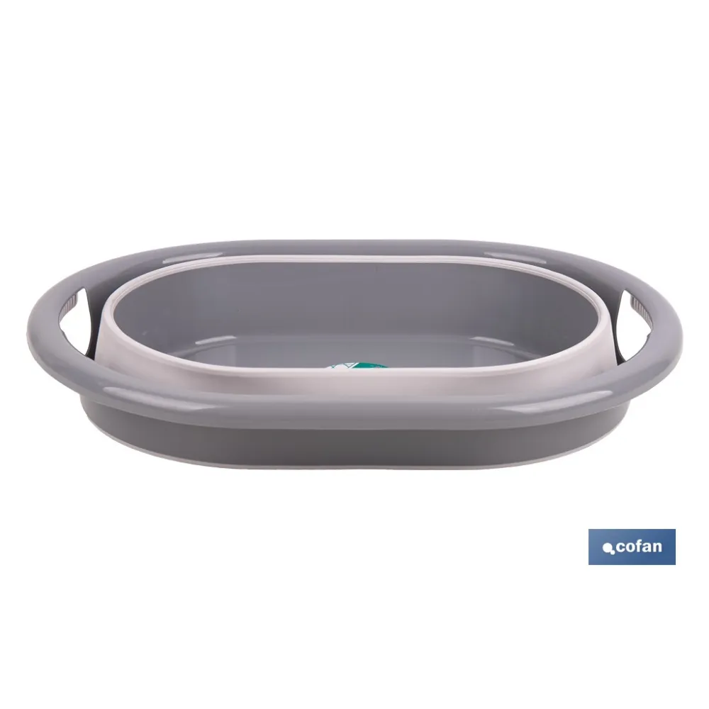 BARREÑO PLEGABLE GRIS/BLANCO 18 L
