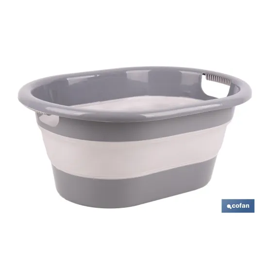 BARREÑO PLEGABLE GRIS/BLANCO 18 L