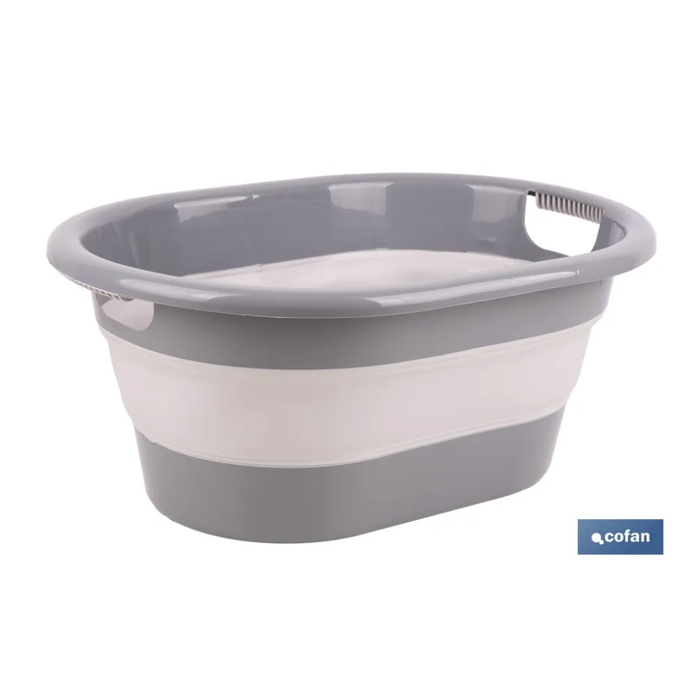 BARREÑO PLEGABLE GRIS/BLANCO 18 L