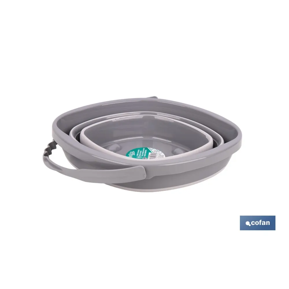 CUBO PLEGABLE COLOR GRIS/BLANCO 11 L
