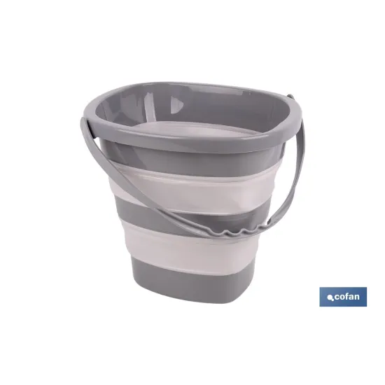 CUBO PLEGABLE COLOR GRIS/BLANCO 11 L
