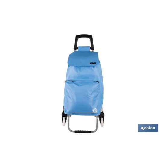 CARRO DE LA COMPRA AZUL PLEGABLE DE HIERRO CON 6 RUEDAS SUBE ESCALERAS 42 L