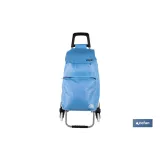 CARRO DE LA COMPRA AZUL PLEGABLE DE HIERRO CON 6 RUEDAS SUBE ESCALERAS 42 L