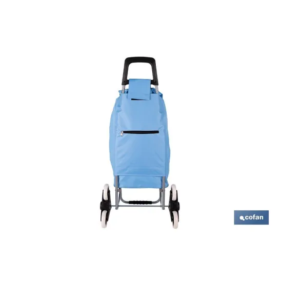 CARRO DE LA COMPRA AZUL PLEGABLE DE HIERRO CON 6 RUEDAS SUBE ESCALERAS 42 L