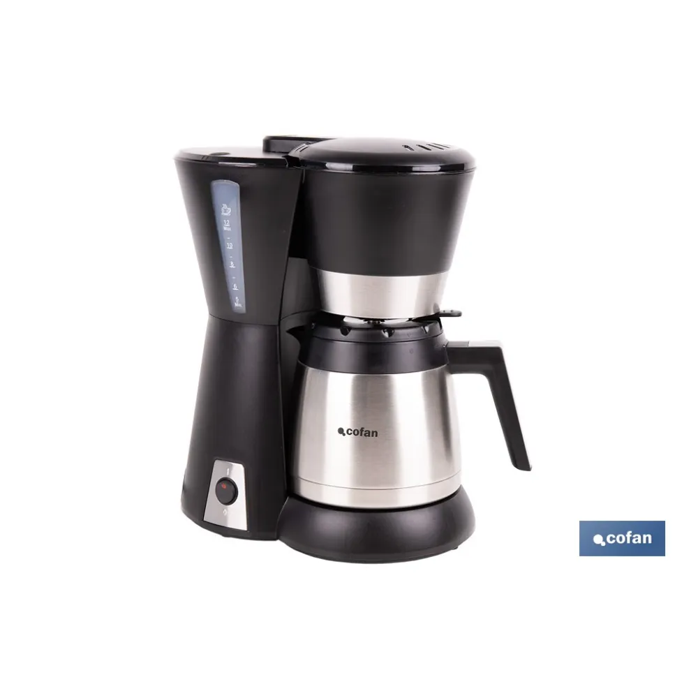 CAFETERA ELÉCTRICA DE GOTEO CON JARRA TERMO 800 W 12 TAZAS 1,2 L