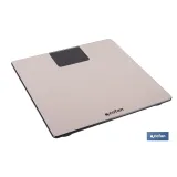 BÁSCULA DE BAÑO DIGITAL DE COLOR PIEDRA CON PANTALLA LED 30 X 30 X 2,2 CM