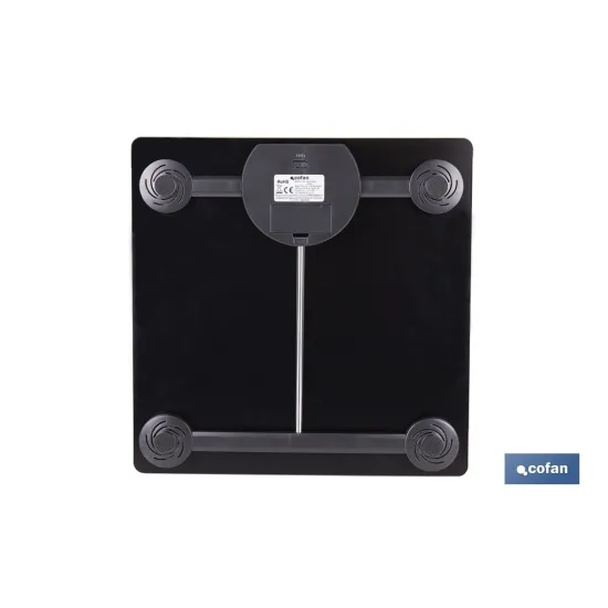 BÁSCULA DE BAÑO DIGITAL DE COLOR PIEDRA CON PANTALLA LED 30 X 30 X 2,2 CM