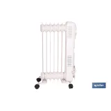 RADIADOR DE ACEITE CON TERMOSTATO REGULABLE Y VENTILADOR 7 ELEMENTOS 1500 W