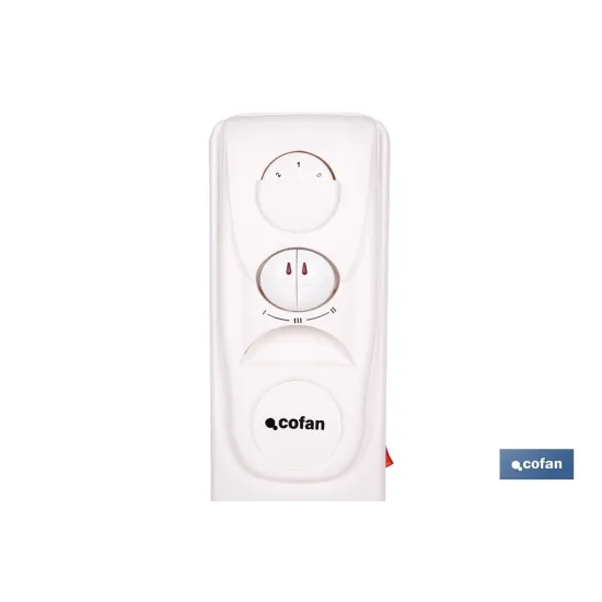 RADIADOR DE ACEITE CON TERMOSTATO REGULABLE Y VENTILADOR 7 ELEMENTOS 1500 W