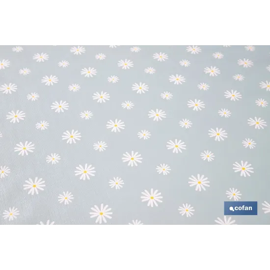 ROLLO DE HULE DISEÑO MARGARITAS JADE 1,40 x 25 M