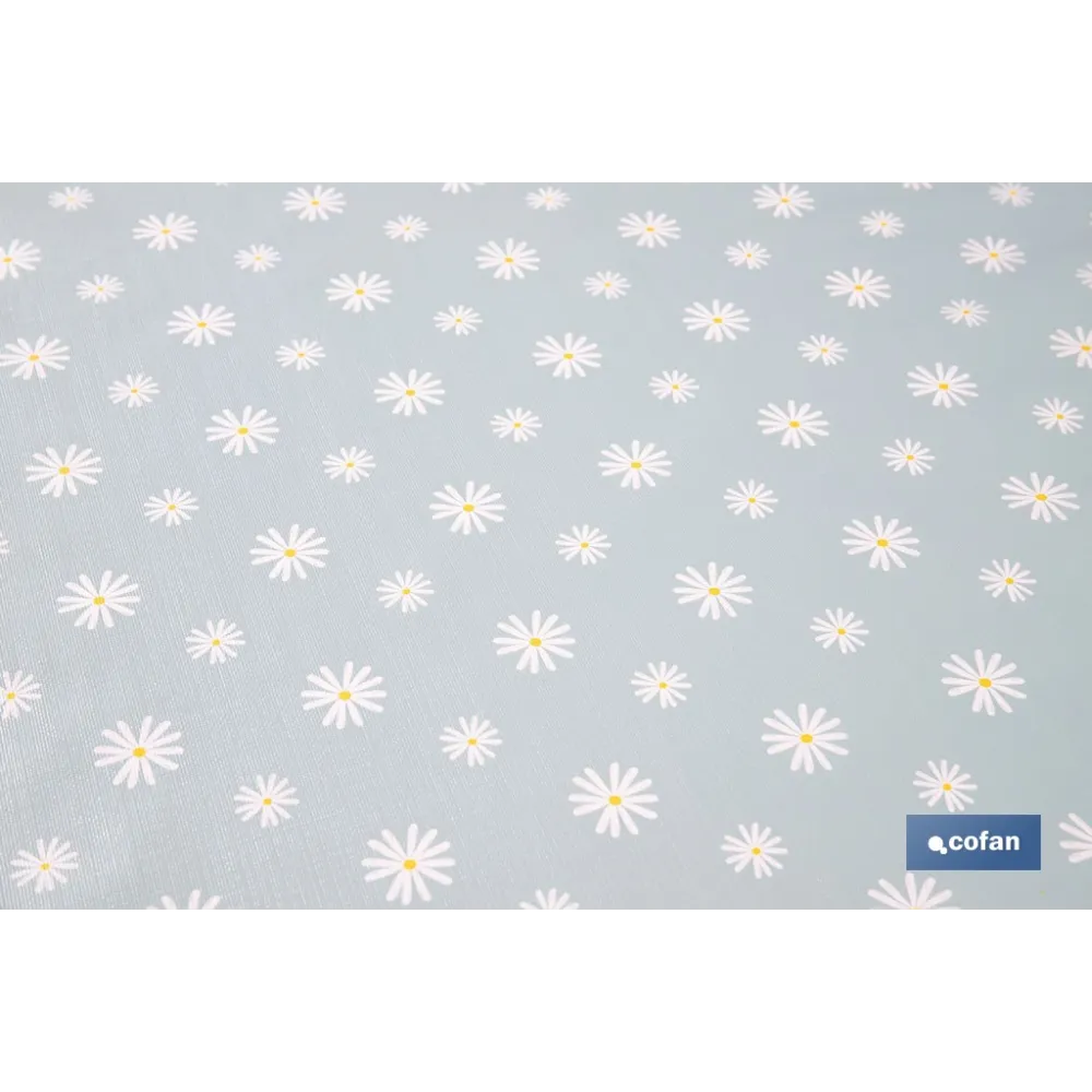 ROLLO DE HULE DISEÑO MARGARITAS JADE 1,40 x 25 M