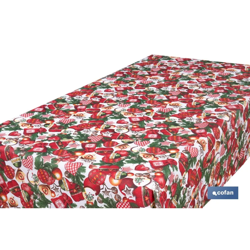 ROLLO DE MANTEL RESINADO ANTIMANCHAS ENCANTO NAVIDEÑO 75% ALGODÓN 25% POLIÉSTER 1,40 X 15 M