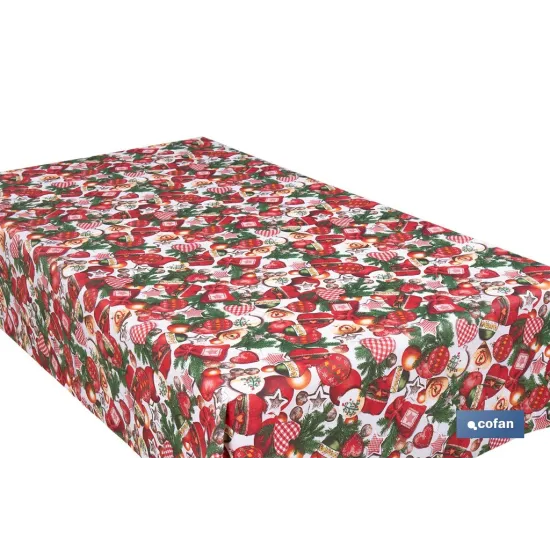 ROLLO DE MANTEL RESINADO ANTIMANCHAS ENCANTO NAVIDEÑO 75% ALGODÓN 25% POLIÉSTER 1,40 X 15 M