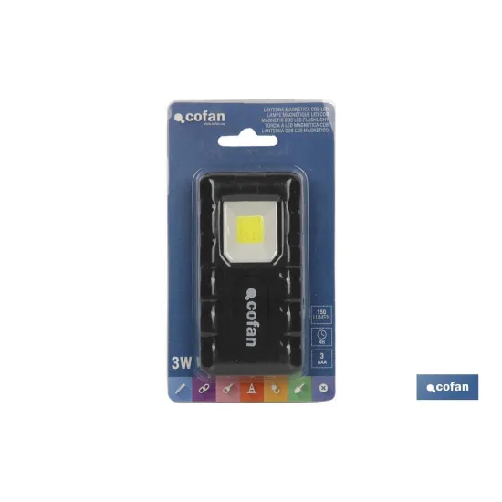 LINTERNA COB LED 3W 150Lm MAGNETICA/BOLSILLO