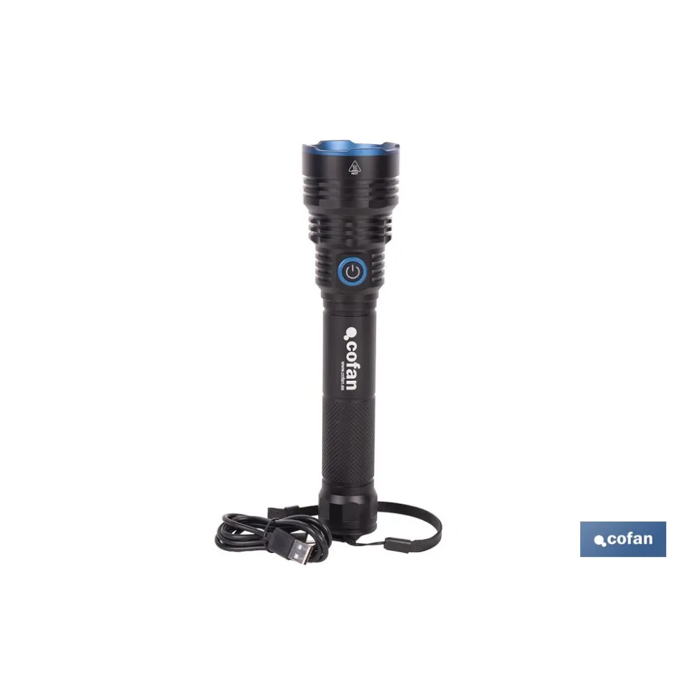 LINTERNA HIGH POWER LED 10000 LM 6 FUNCIONES Ø 60 X 250 MM