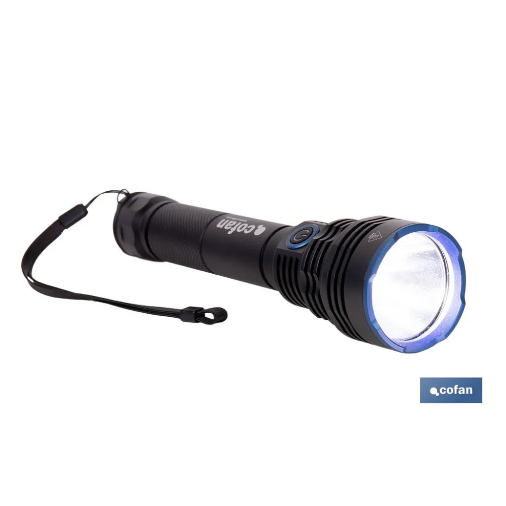 LINTERNA HIGH POWER LED 10000 LM 6 FUNCIONES Ø 60 X 250 MM