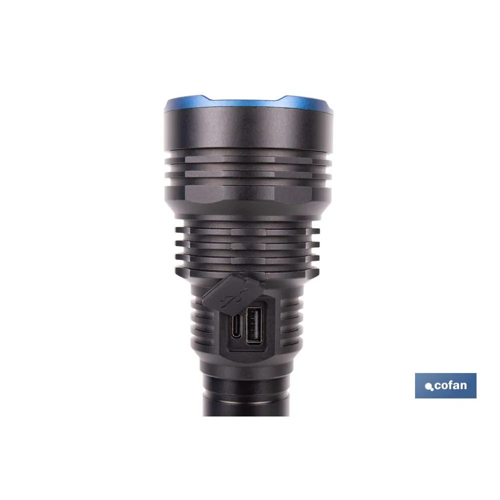 LINTERNA HIGH POWER LED 18.000 LM CON 6 FUNCIONES Ø65 X 322 MM
