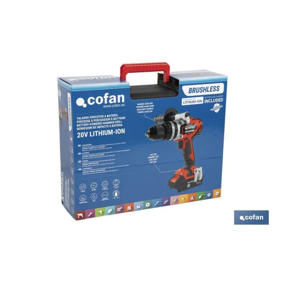 TALADRO PERCUTOR A BATERÍA Li-ion 20 V 2000 RPM 80 Nm