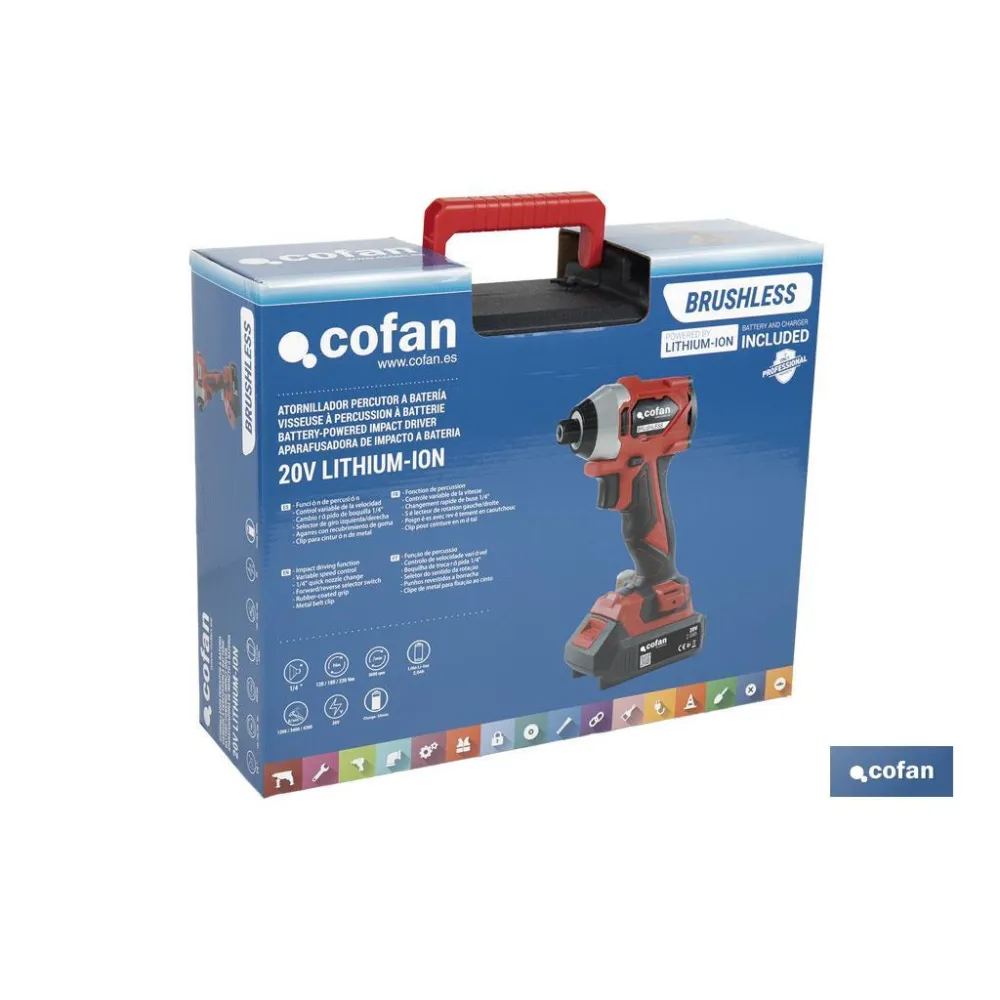 ATORNILLADOR PERCUTOR A BATERÍA Li-ion 20 V 3600 RPM