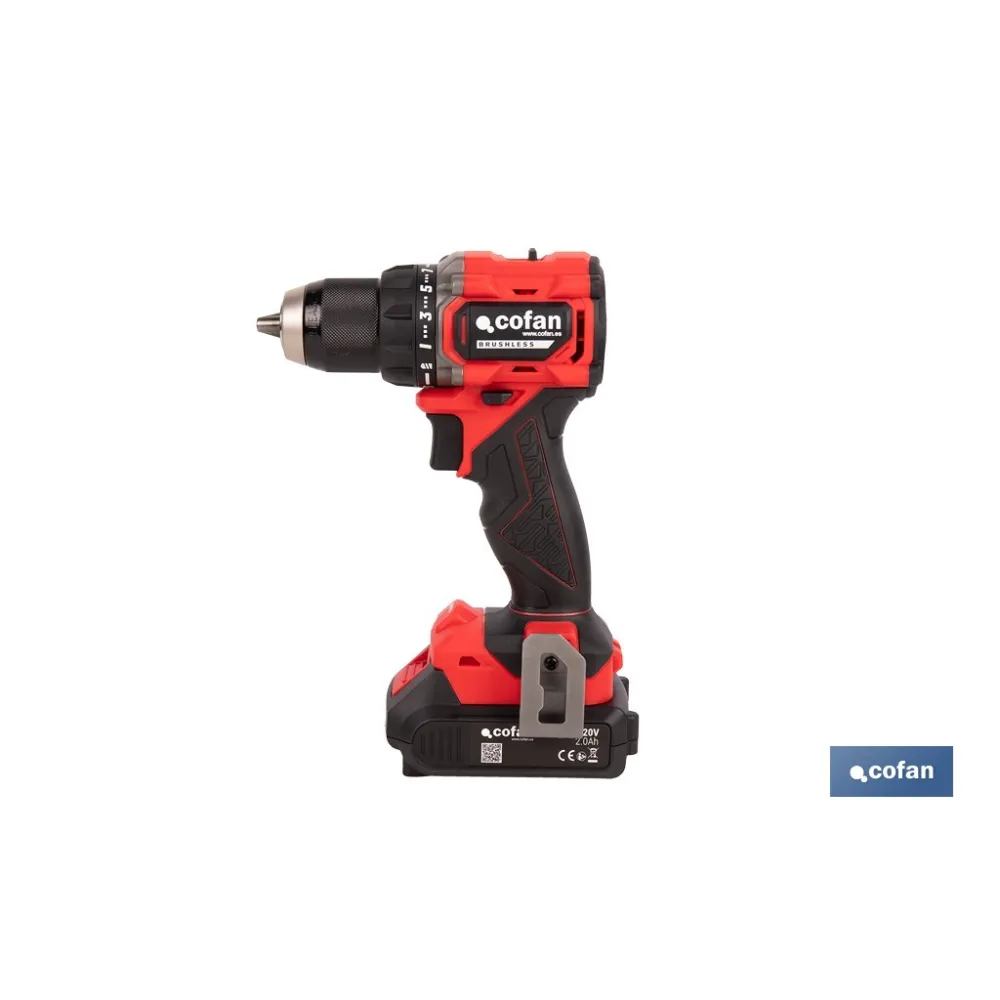 TALADRO ATORNILLADOR COMPACTO A BATERÍA LI-ION 20 V 1900 RPM 60 Nm