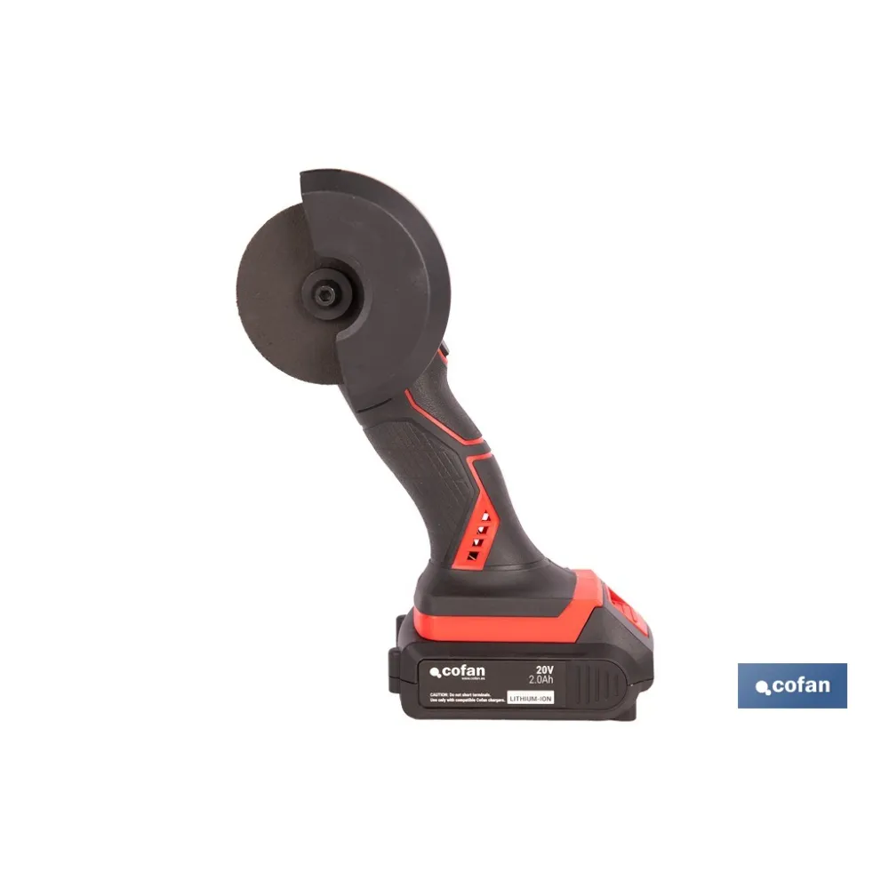 MINIAMOLADORA A BATERÍA LI-ION 20 V 19500 RPM 76 MM