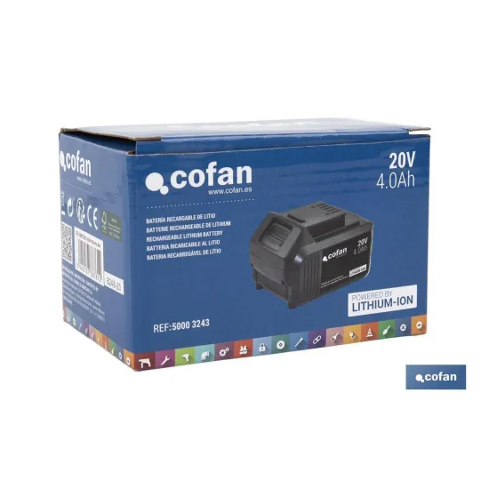 BATERÍA RECARGABLE Li-ion 20 V 4.0Ah