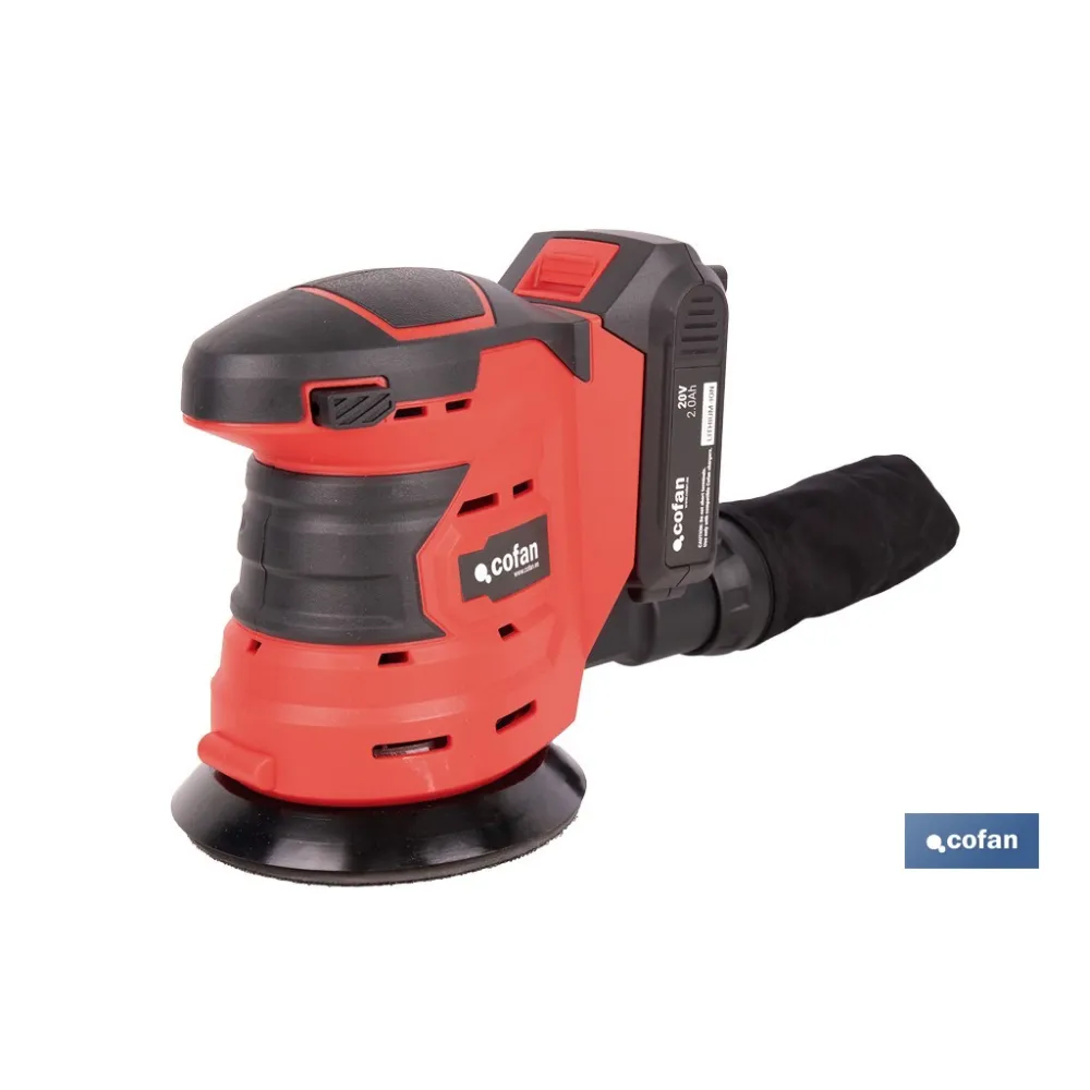 LIJADORA ORBITAL A BATERÍA Li-ion 20 V 125 MM 10000 RPM