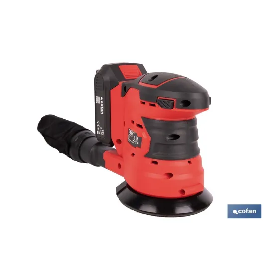 LIJADORA ORBITAL A BATERÍA Li-ion 20 V 125 MM 10000 RPM
