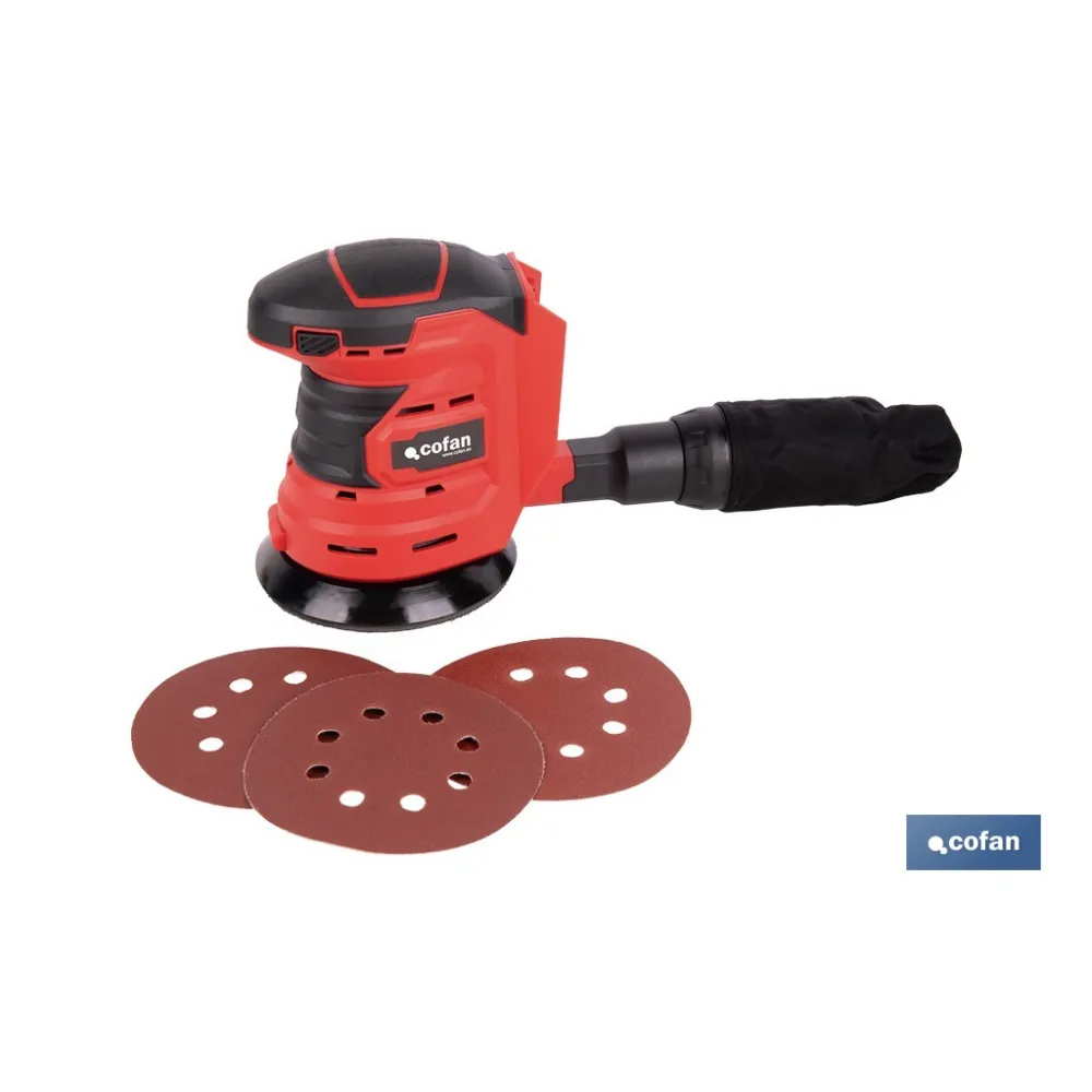 LIJADORA ORBITAL A BATERÍA Li-ion 20 V 125 MM 10000 RPM SIN CARGADOR NI BATERÍA